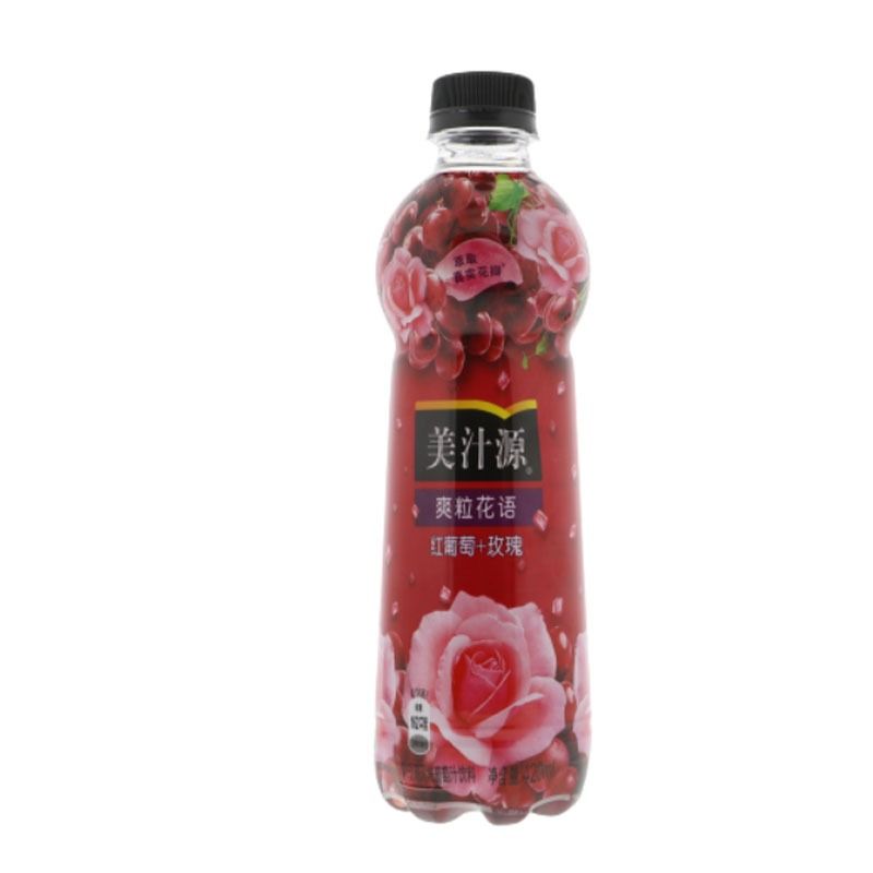 美汁源 爽粒花语玫瑰风味葡萄汁饮料 420ml／瓶.jpg