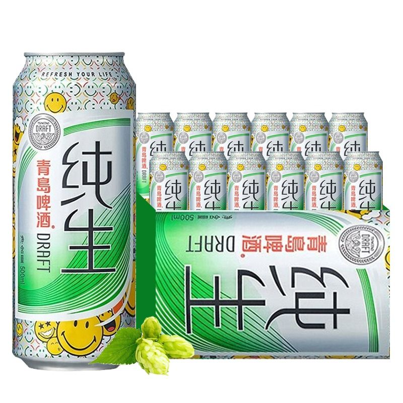 青岛啤酒TSINGTAO 纯生啤酒 500mlx12听／箱