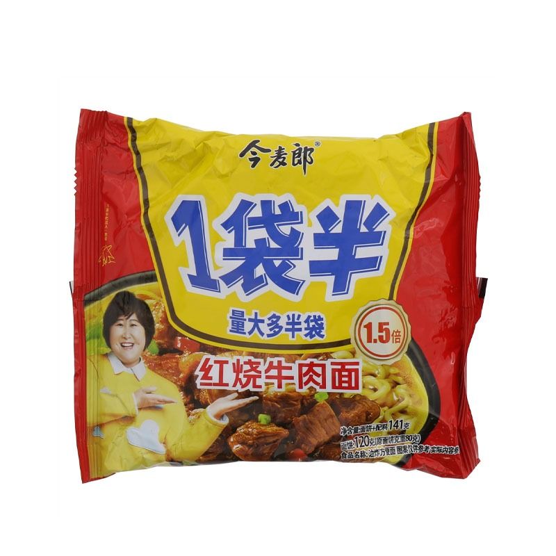 今麦郎 1袋半红烧牛肉方便面 141克／袋