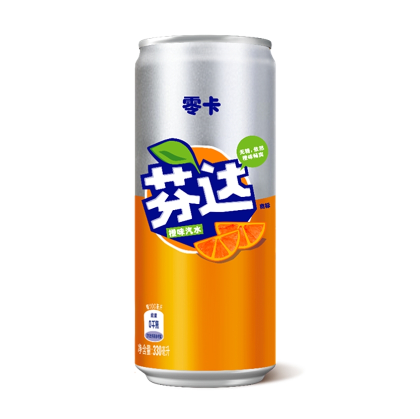 芬达零卡橙味汽水330ml