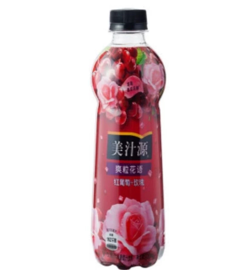 美汁源爽粒红葡萄+玫瑰420ml